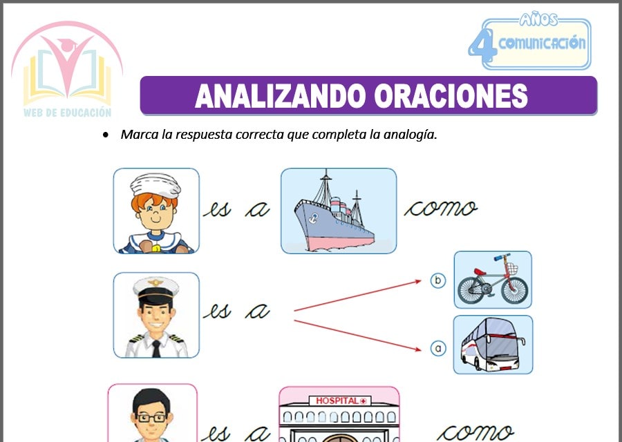Analizando oraciones para cuatro años