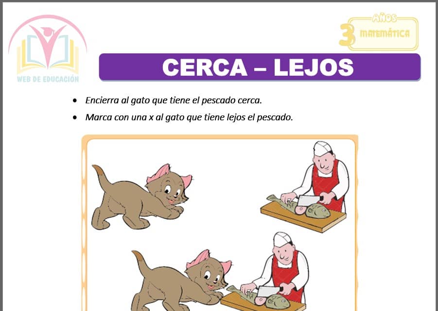 Cerca – lejos para tres años
