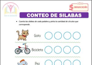 Conteo de silabas para cinco años