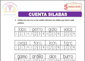 Cuenta silabas para cinco años