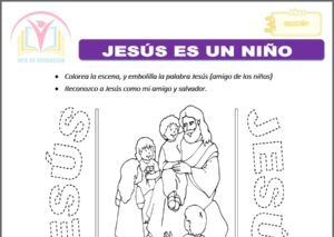 Jesús es un niño para tres años