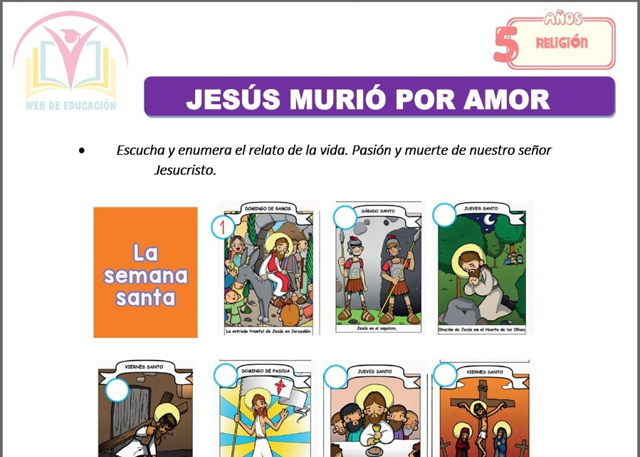 Jesús murió por amor para cinco años