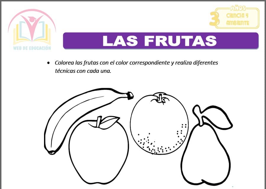 Las frutas Para Tres Años Las frutas para tres años