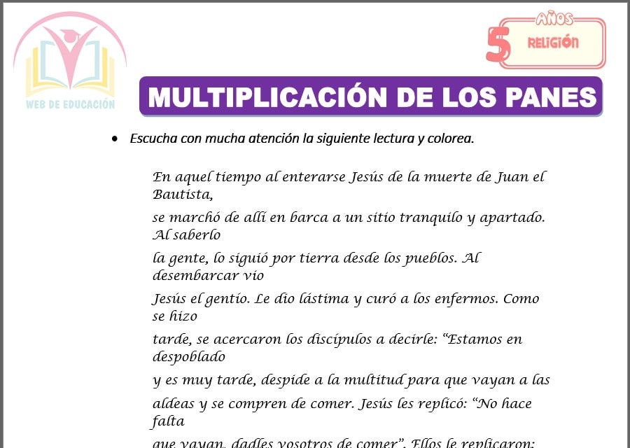 Multiplicación de los panes para cinco años
