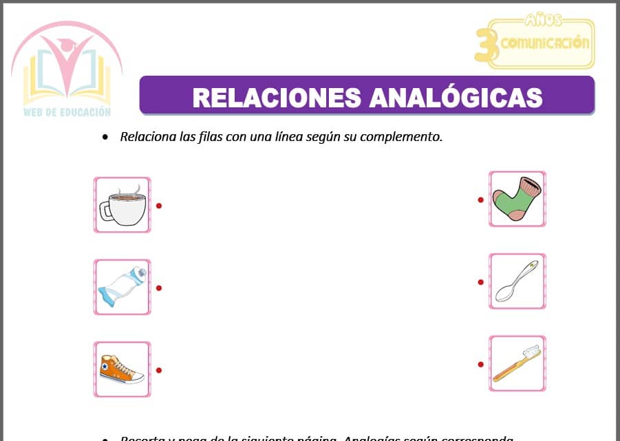Relaciones analógicas para tres años