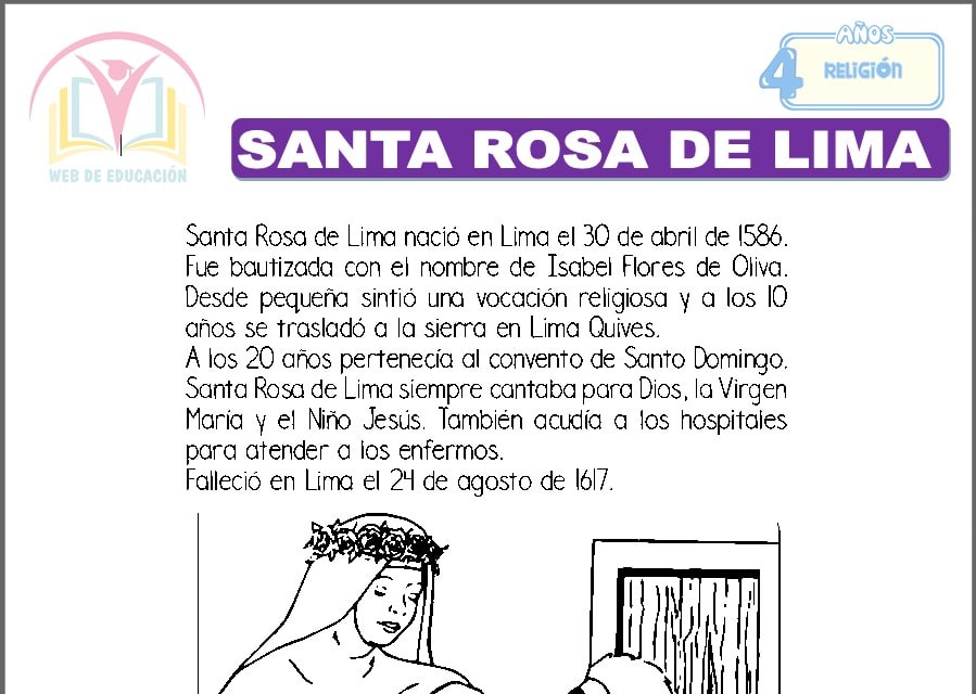 Santa rosa de lima para cuatro años