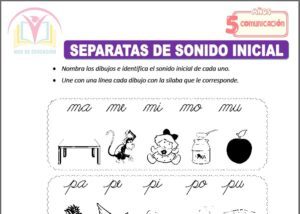Separatas de sonido inicial para cinco años