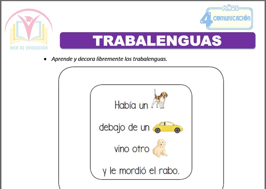 Trabalenguas para cuatro años