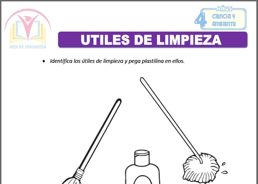 Útiles de limpieza para cuatro años
