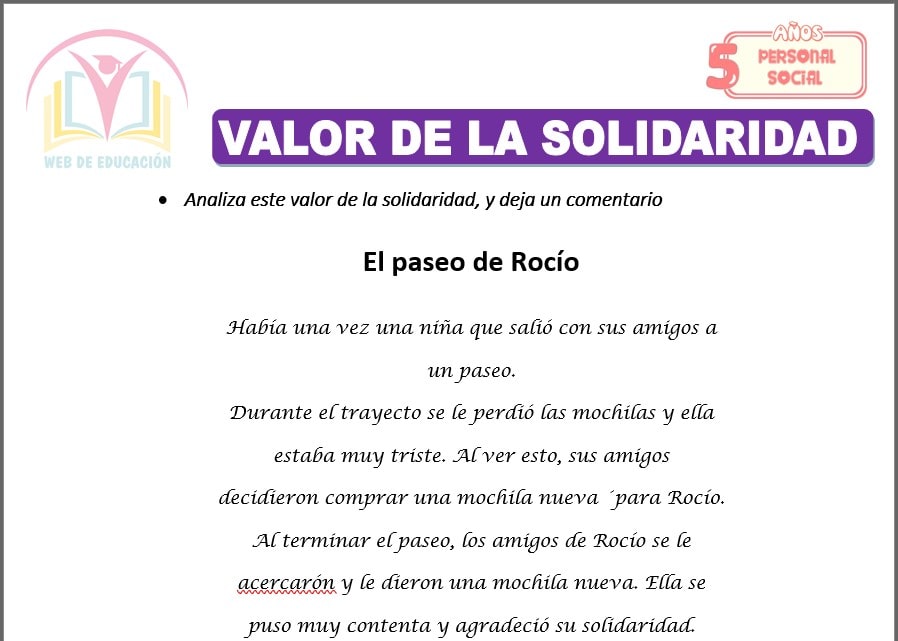 Valor de la solidaridad para cinco años