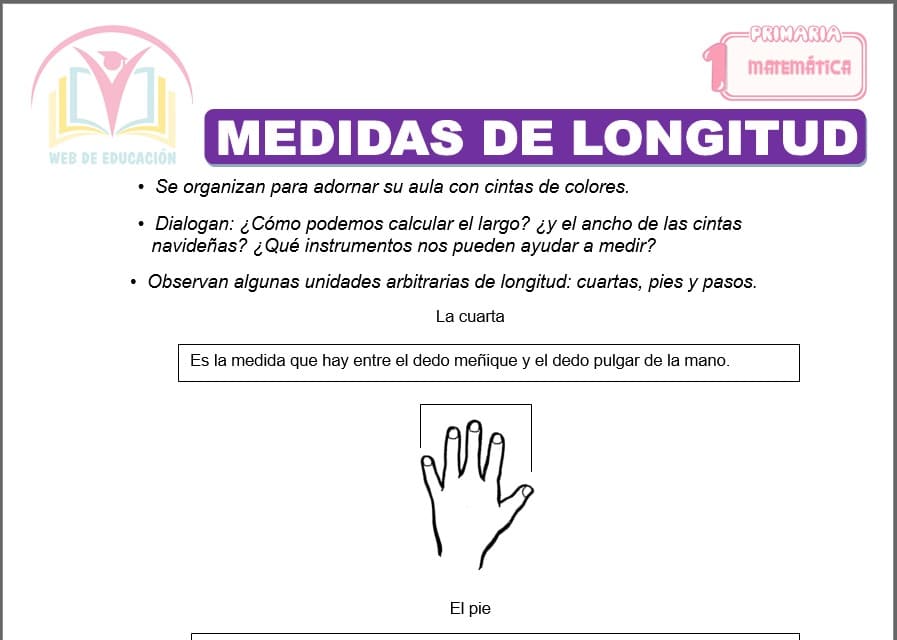 Las medidas de longitud para primero de primaria